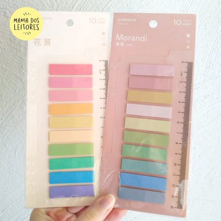 Marcador Auto Adesivo Flag 10 Cores Tons Vivos Semi Transparente Plastificado