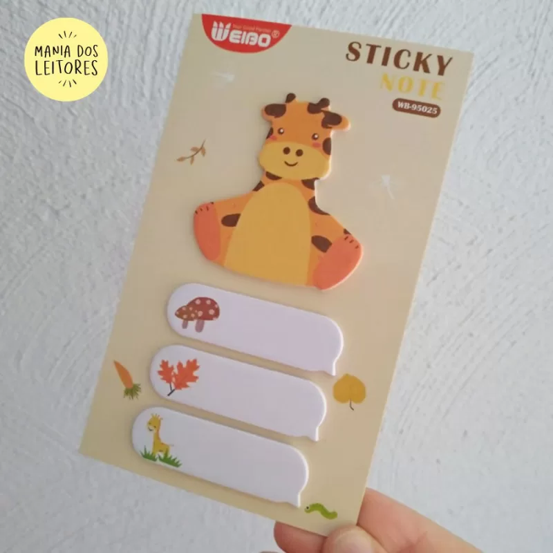 Bloco de Notas Marcador Sticky Notes Animais Fofos 80 Folhas Papel - Image 4