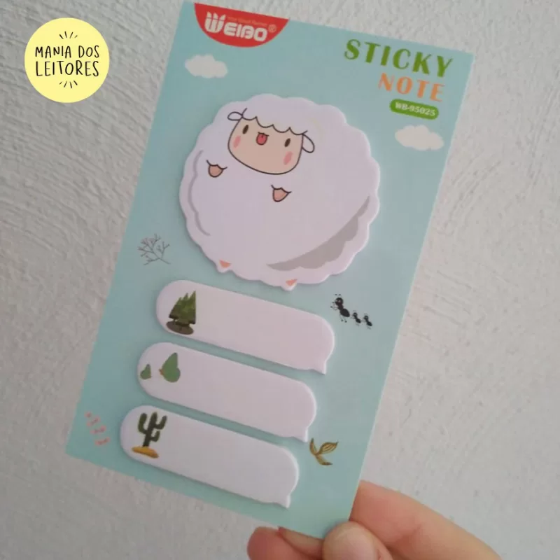 Bloco de Notas Marcador Sticky Notes Animais Fofos 80 Folhas Papel - Image 5