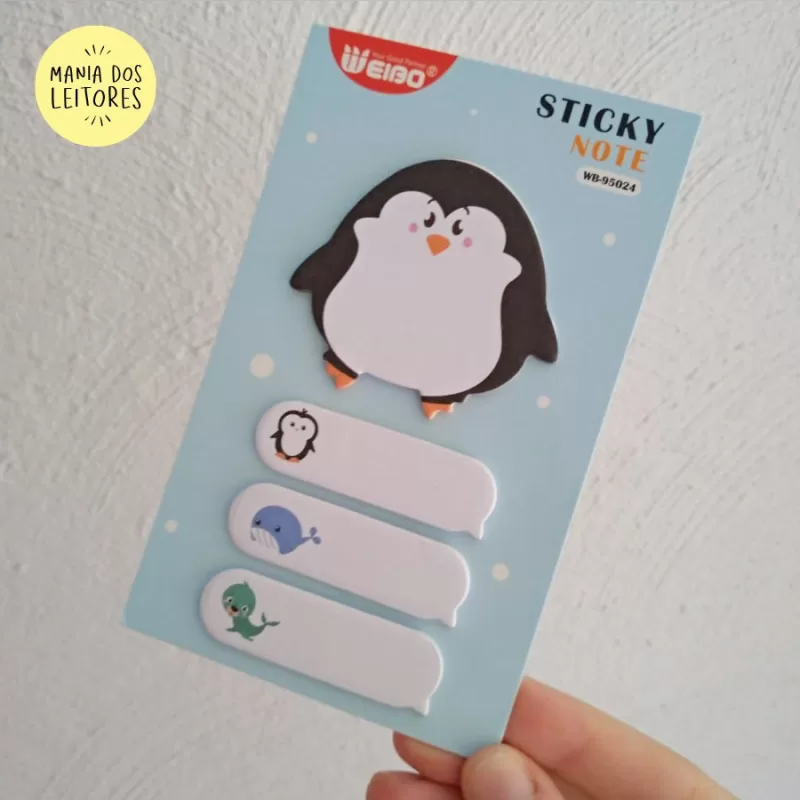Bloco de Notas Marcador Sticky Notes Animais Fofos 80 Folhas Papel - Image 7