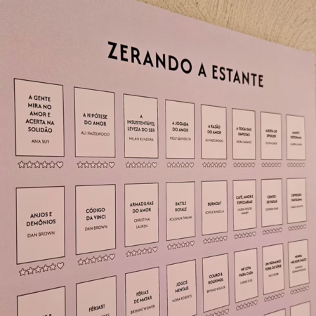 Pôster Zerando a Estante Com 48 Adesivos De Capas De Livros