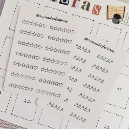 Kit Adesivos de Avaliação Literária Estrelas e Pimentas